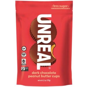 UNREAL Dark Chocolate Peanut Butter Cups Pouch 3oz 6ct